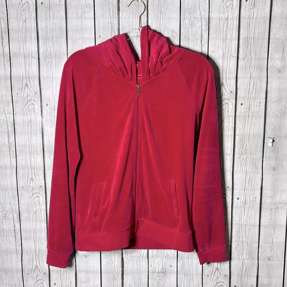 Juicy couture pink  velvet zip up jacket